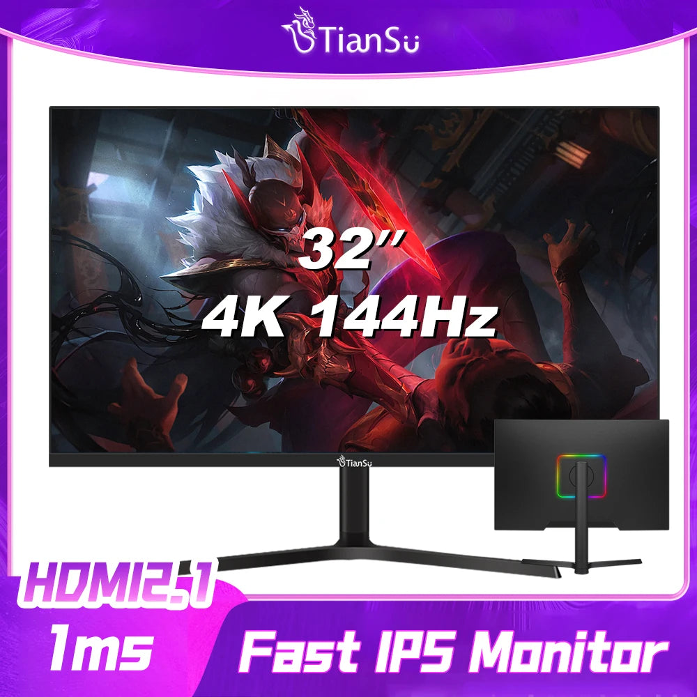 2025 Tiansu Monitor Gaming 144Hz 4k 32 inch