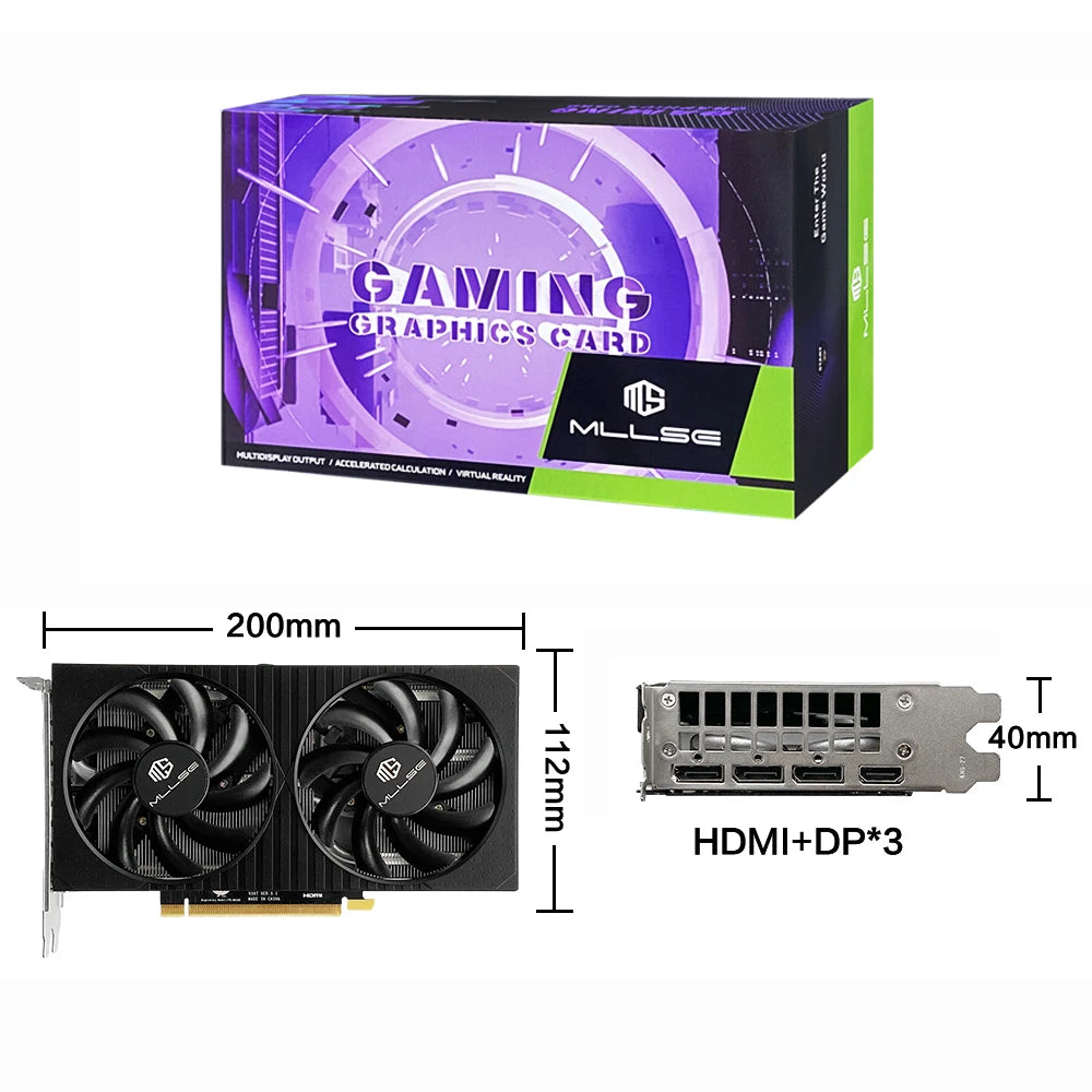 MLLSE RTX 3060Ti 8GB Graphics Card GDDR6 256Bit PCI Express 4.0 ×16 8Pin NVIDIA GPU Rtx 3060Ti