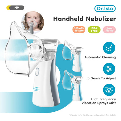 Portable nebulizer. Asthma inhaler. Medical atomizer, and silent, for adults, children and healthcare.