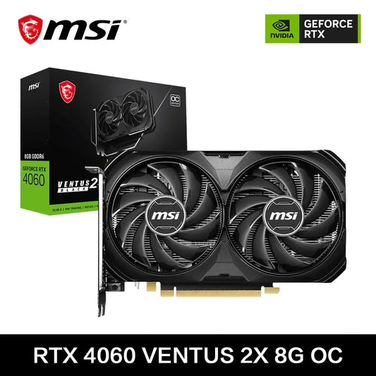 MSI GeForce RTX 4060 VENTUS 2X BLACK 8G OC Gaming Graphics Card 8GB