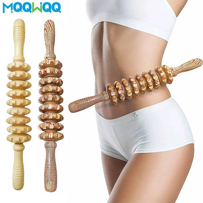 9 Rollers Wooden Massager