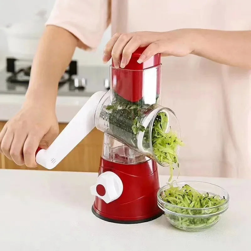 Kitchen multifunctional drum vegetable slicer hand cranked household