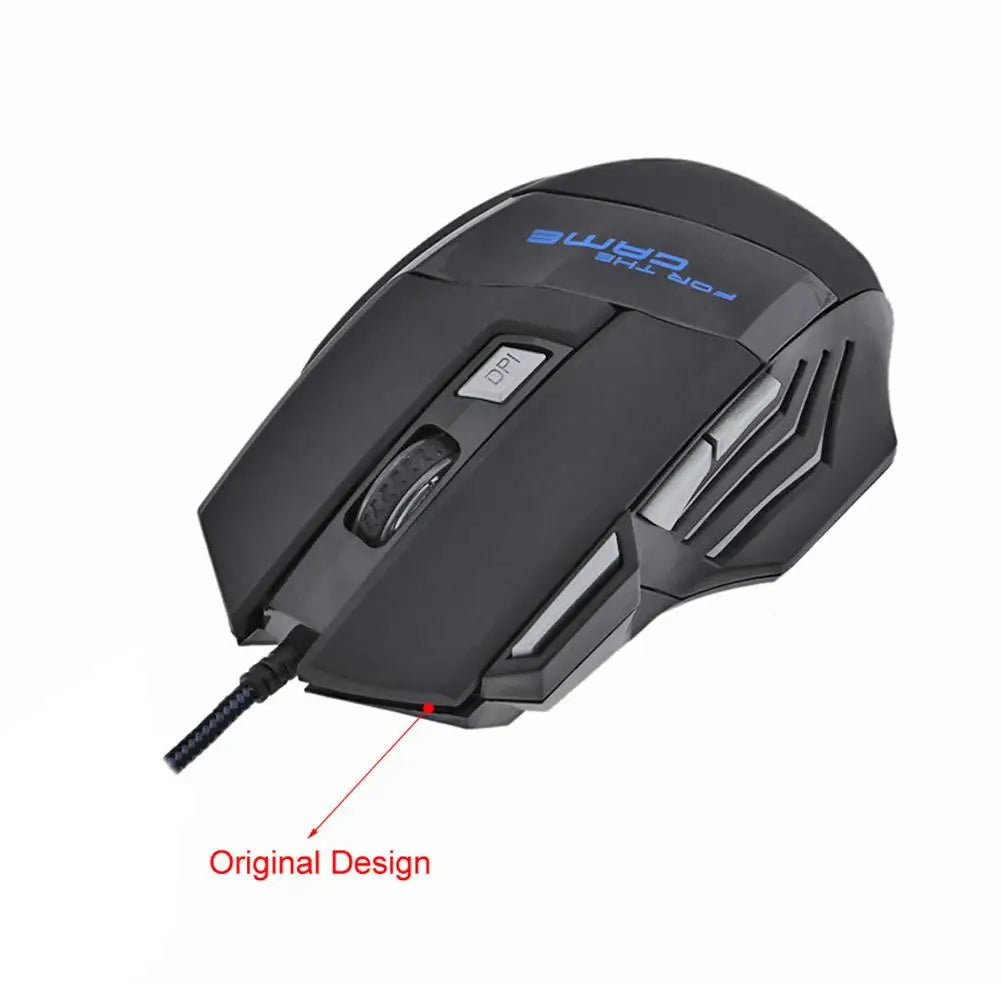 USB Wired Gaming Mouse 7 Button Backlit Ergonomic Mice 5500 DPI Backlight