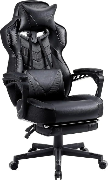 Gaming Chair with Footrest,Big and Tall Gaming Chairs for Adults,Computer Chair for High Back and Massage,Reclining Gamer Chair