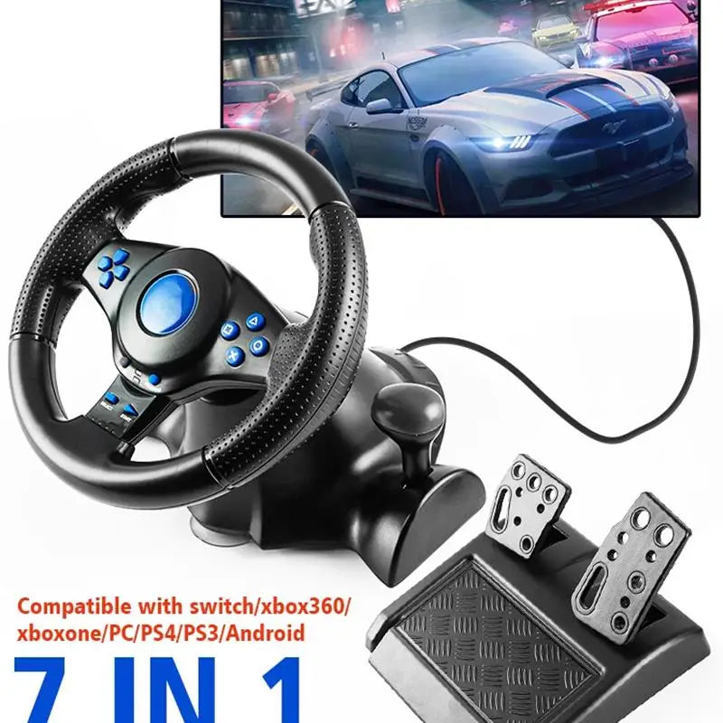 2025 Steering Wheel for Nintendo-SwitchPC PS3 PS4 Xbox 360 android 7 in 1 Racing Game Balance Wheel Controller With vibration