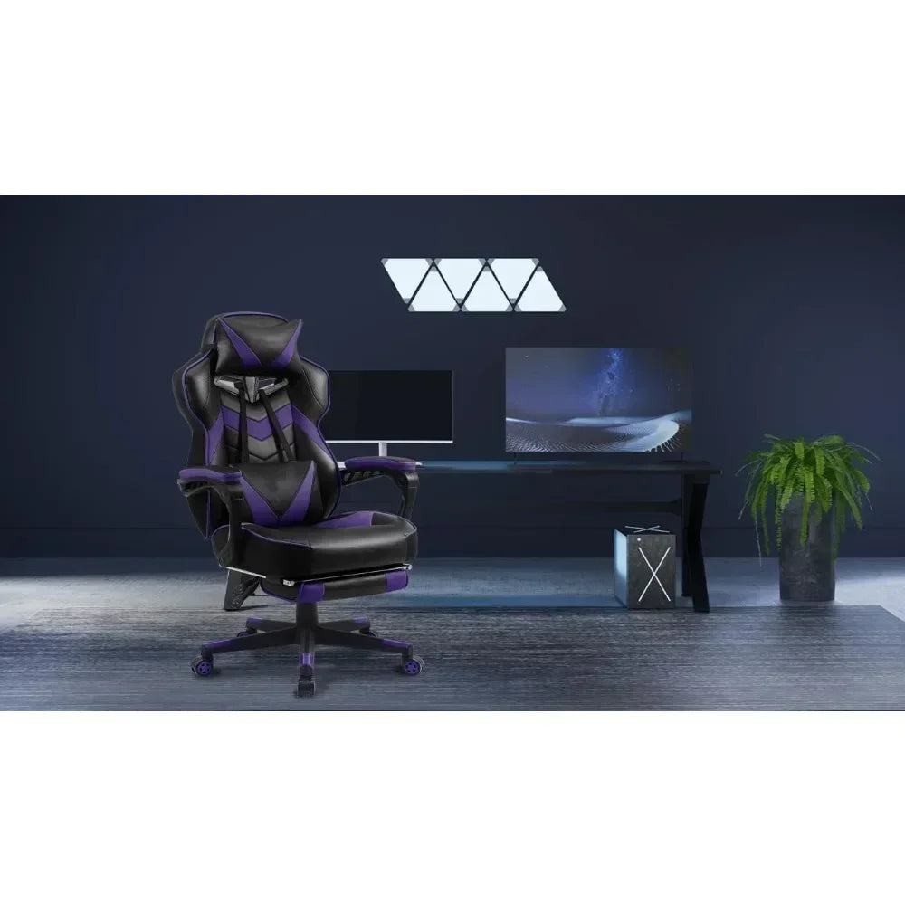 Gaming Chair with Footrest,Big and Tall Gaming Chairs for Adults,Computer Chair for High Back and Massage,Reclining Gamer Chair