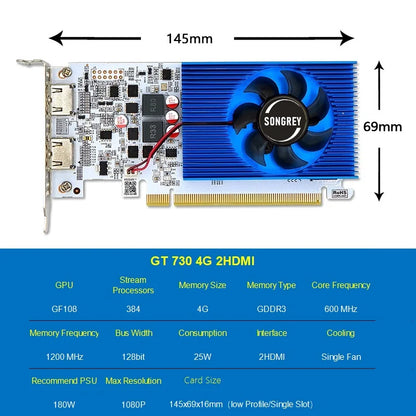 SONGREY GT730 4GB ,Computer GPU