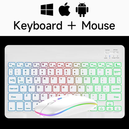 Wireless Bluetooth Keyboards For Android iOS Windows Mini Backlight Keyboard For Apple Xiaomi Samsung Tablet Keyboard and Mouse