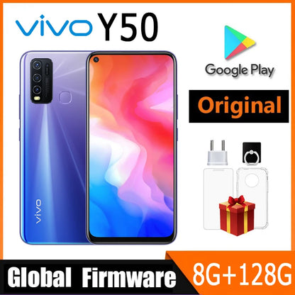 VIVO Y50 Global firmware mobile phone Snapdragon 665 Octa Core 6.53" 5000mAh 18W Dash Charge 8GB 128GB 16.0MP Cameras