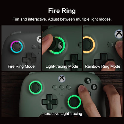 8BitDo Ultimate C Wired XBOX Controller Gamepads PC Xbox Series X S, Xbox One RGB Light Fire Ring Hall Effect Sticks for windows