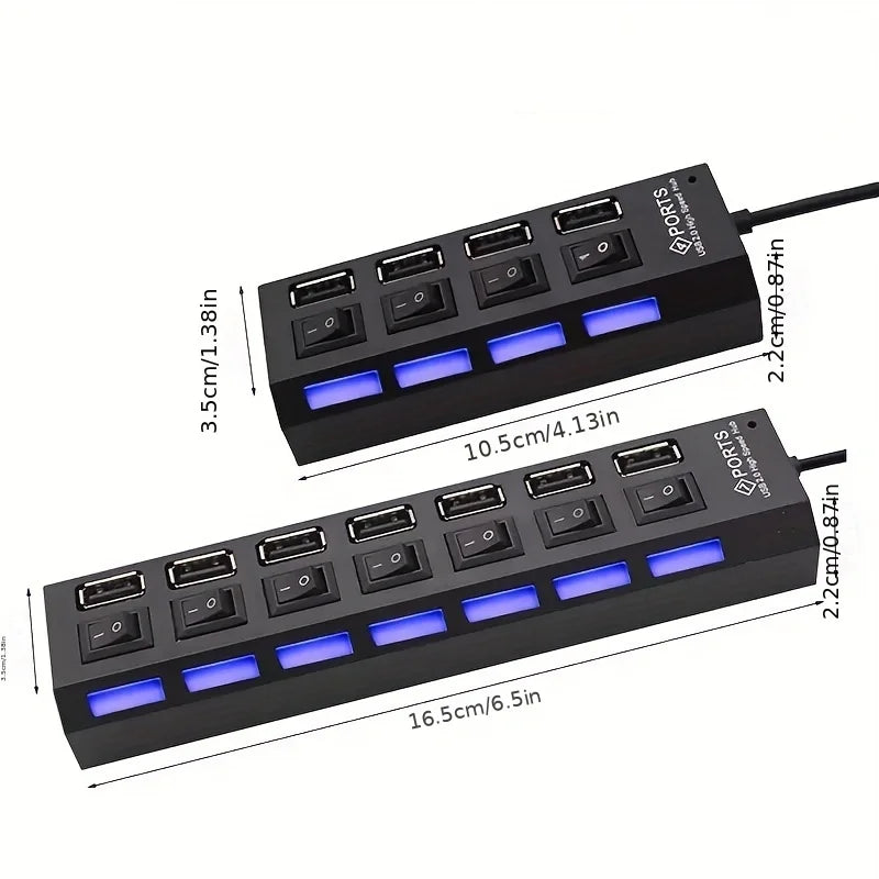 High Speed 4/7 Ports USB HUB 2.0 Adapter Expander