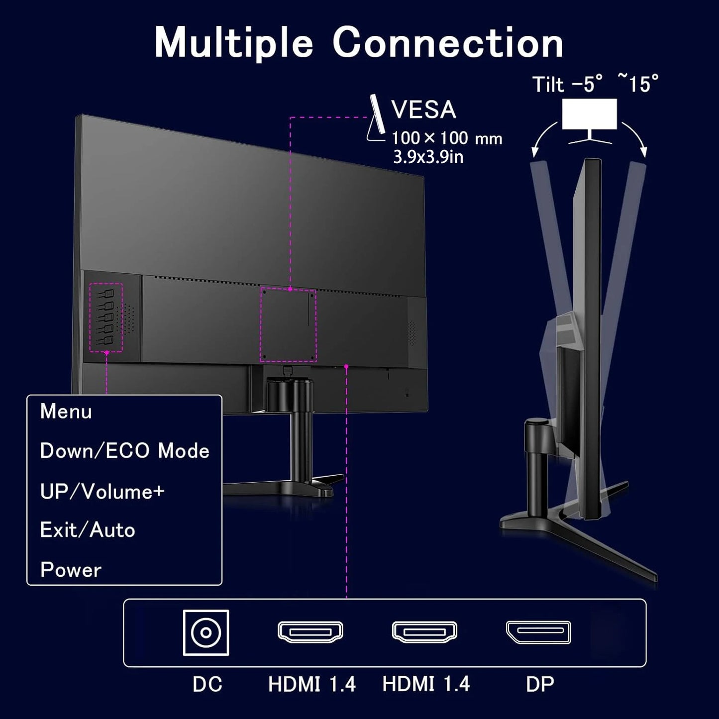 GreBear 165/144Hz Gaming Monitor 24 Inch - FHD 1080P