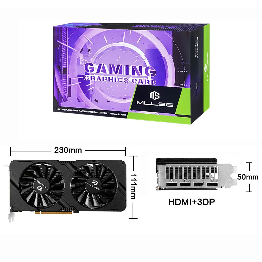 MLLSE AMD RX 5700 XT 8GB Graphics Card GDDR6 256Bit PCI-E 4.0×16 6+8Pin Radeon GPU Rx 5700XT