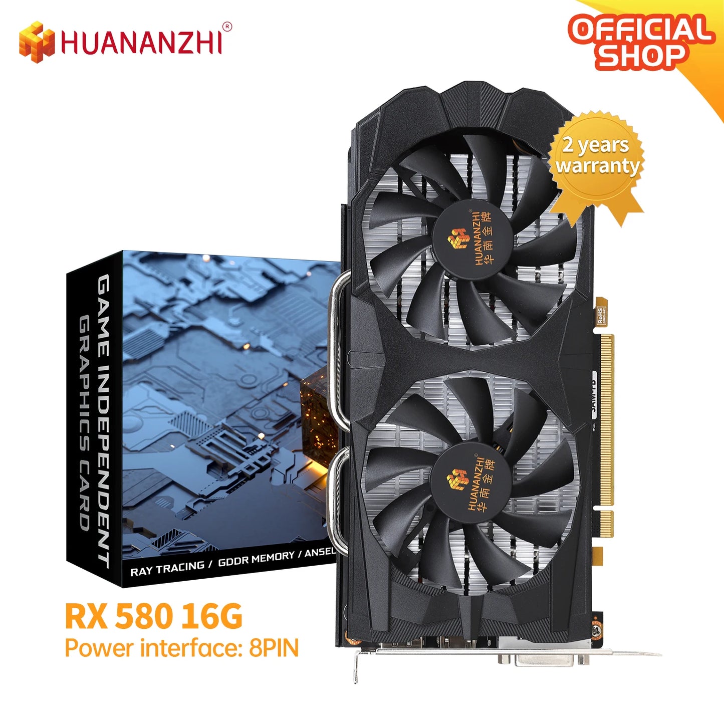 HUANANZHI RX 580 8G 16G 2048SP