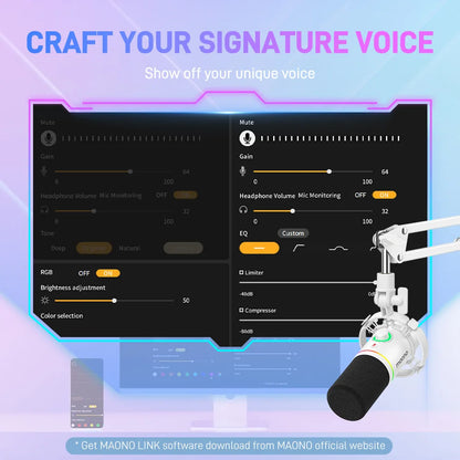 Maono PD200X RGB Gaming Microphone Dynamic