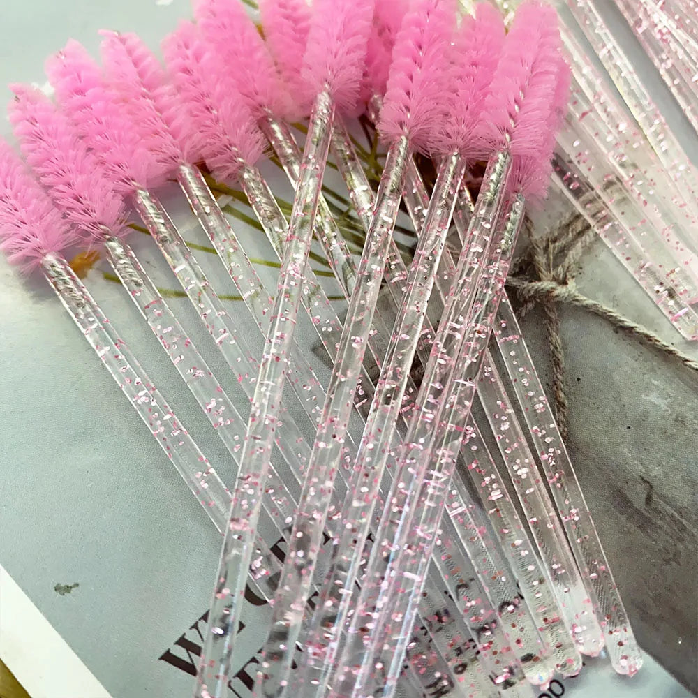 Disposable Crystal Eyelashes Brush Comb 5/50Pcs