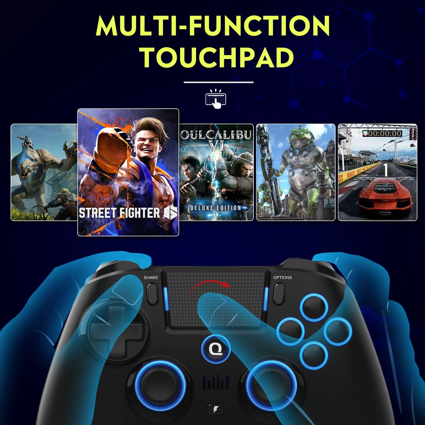 QRD Spark N5 Wireless Controller forPS5 PS4 PS3 IOS Android PC