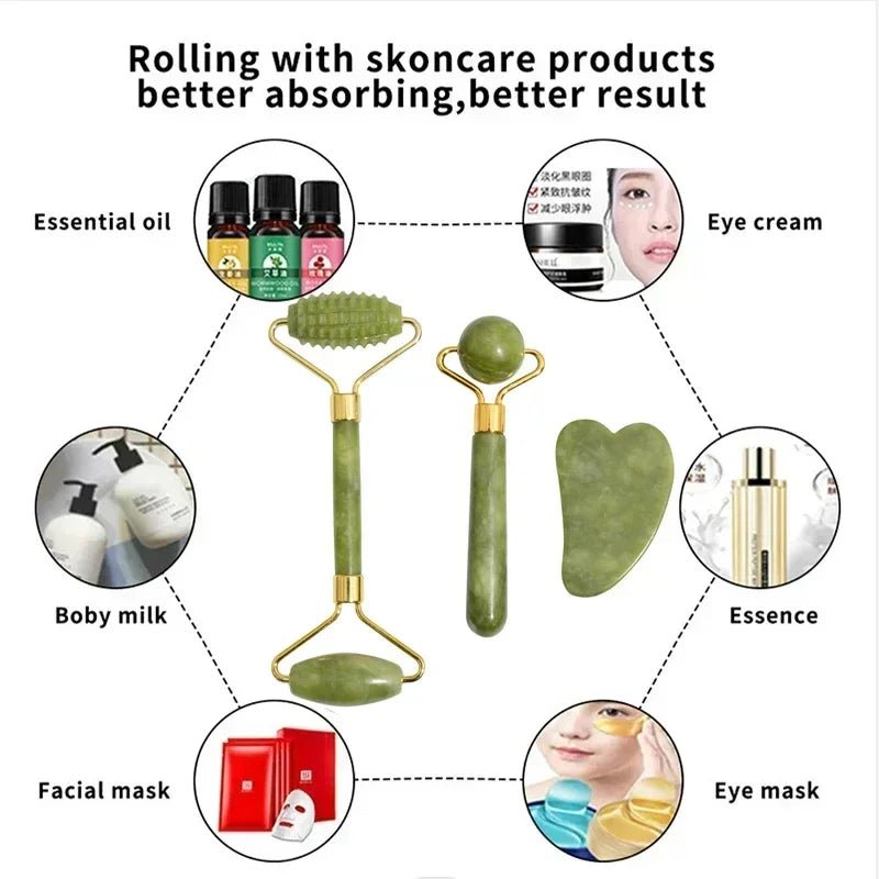 Natural Jade Roller Face Gua Sha