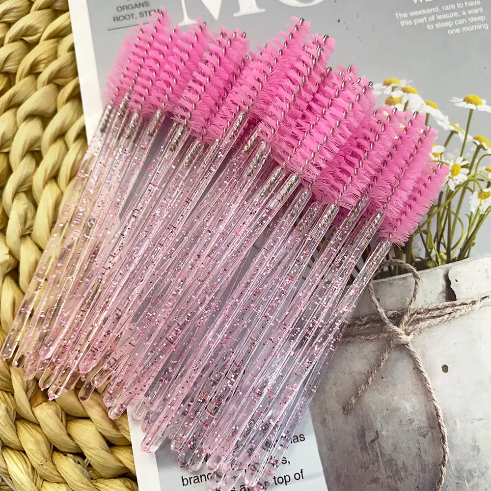 Disposable Crystal Eyelashes Brush Comb 5/50Pcs