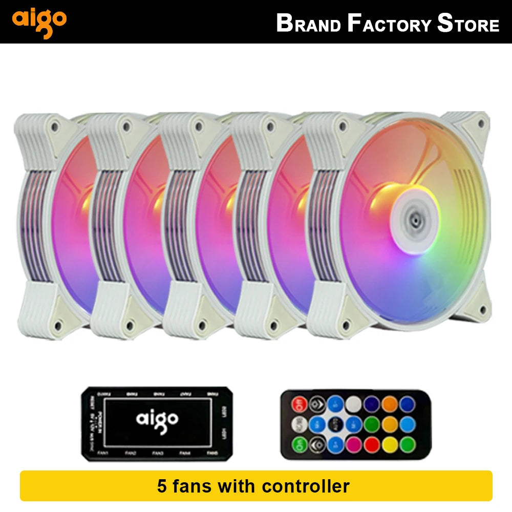 Aigo AR12 white 120mm RGB FAN ventilador PC gamer