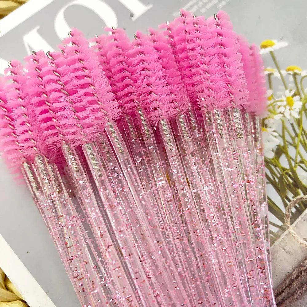 Disposable Crystal Eyelashes Brush Comb 5/50Pcs