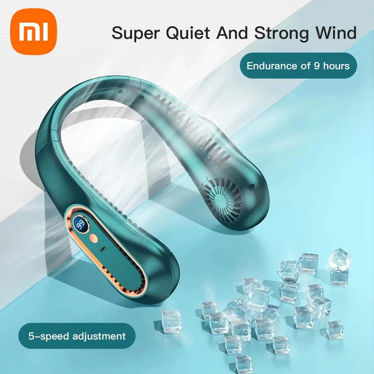 Xiaomi Hanging Neck Fan Portable Bladeless Neckband Fan Digital