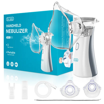 Portable nebulizer. Asthma inhaler. Medical atomizer, and silent, for adults, children and healthcare.