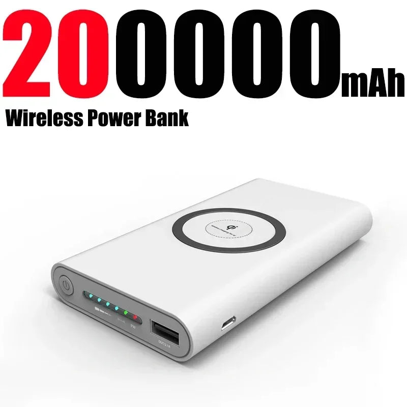 200000mAh Power Bank Ultra-Large Capacity Universal Wireless Fast Charging SAMSUNG/IPHONE