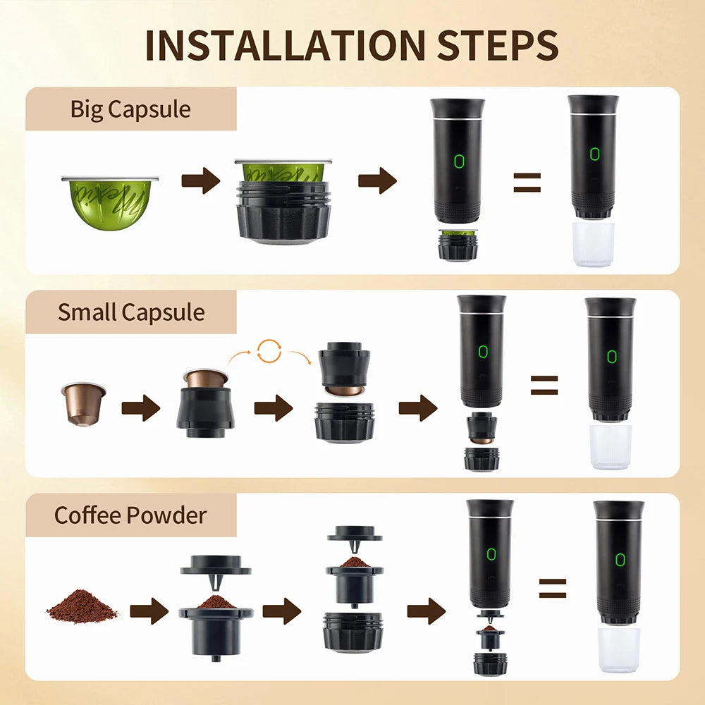 Portable Coffee Maker Espresso 3-in-1