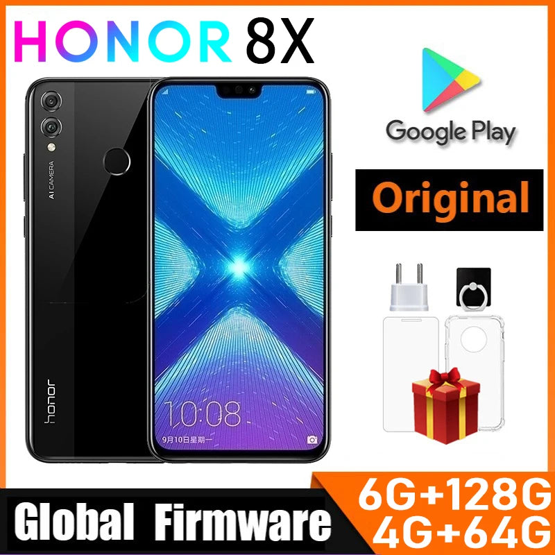 HONOR 8X Smartphone Global firmware CPU Haisi Qilin 710 6.5-inch rear camera 20MP fingerprint recognition