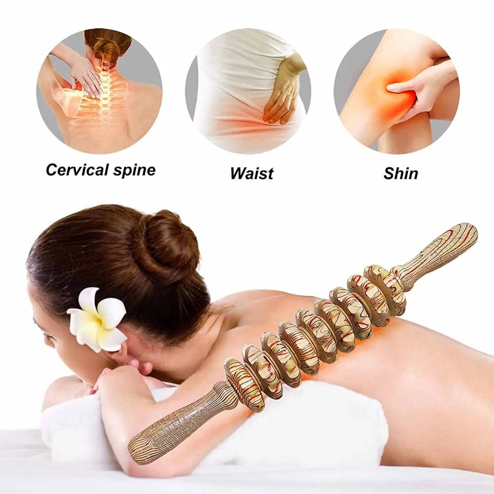 9 Rollers Wooden Massager