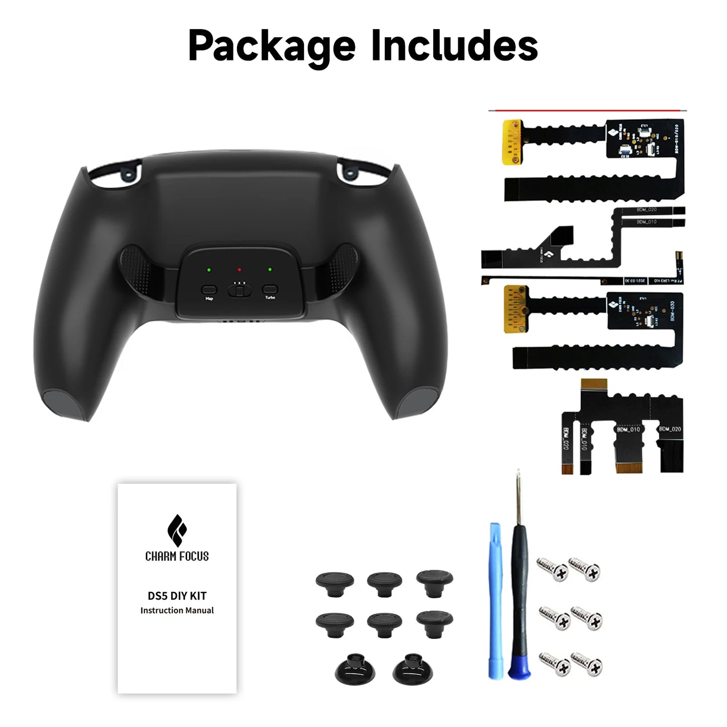 2 Back buttons for ps5 controller, accessory upgrade board