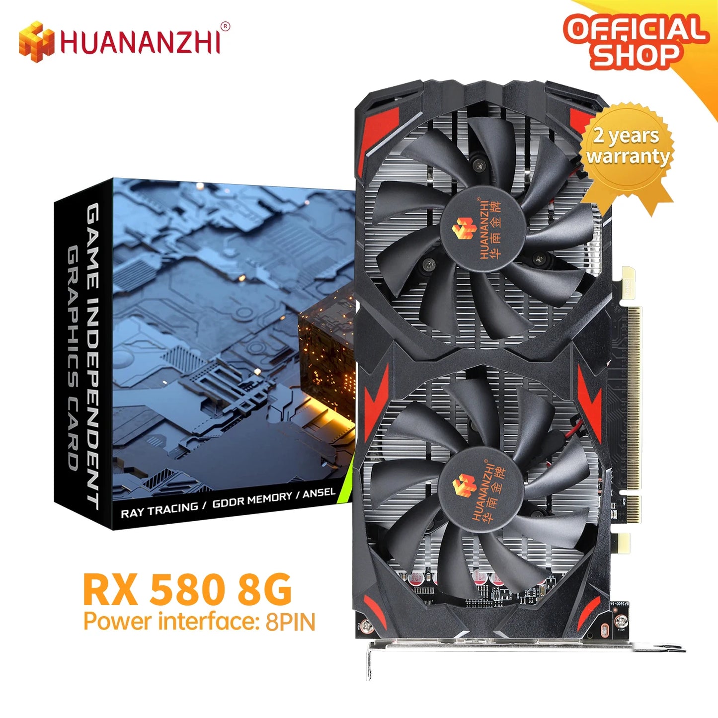 HUANANZHI RX 580 8G 16G 2048SP