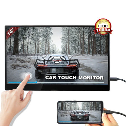 Lcd Ips Gaming Narrow Bezel 16 Inch Touch Screen Built-in Battery Support Vesa Pole Mount Game Monitor