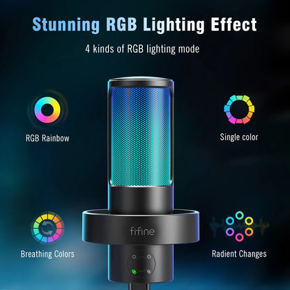 FIFINE Ampligame A8 PLUS USB MIC with Contrallable RGB