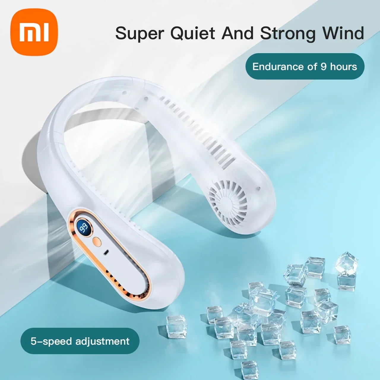 Xiaomi Hanging Neck Fan Portable Bladeless Neckband Fan Digital