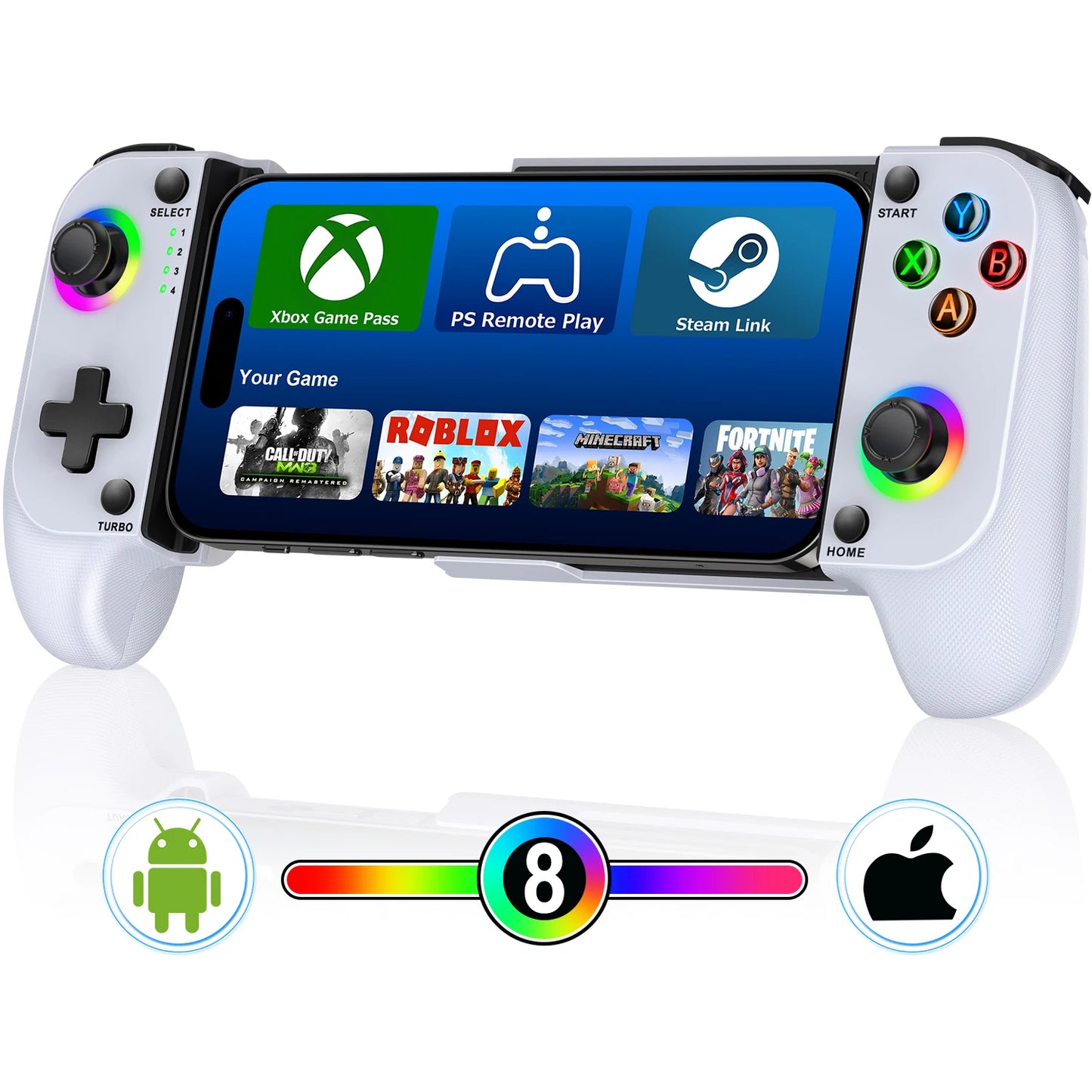 Cell Phone Gamepad Joystick for iPhone Android Control Bluetooth Controller Trigger