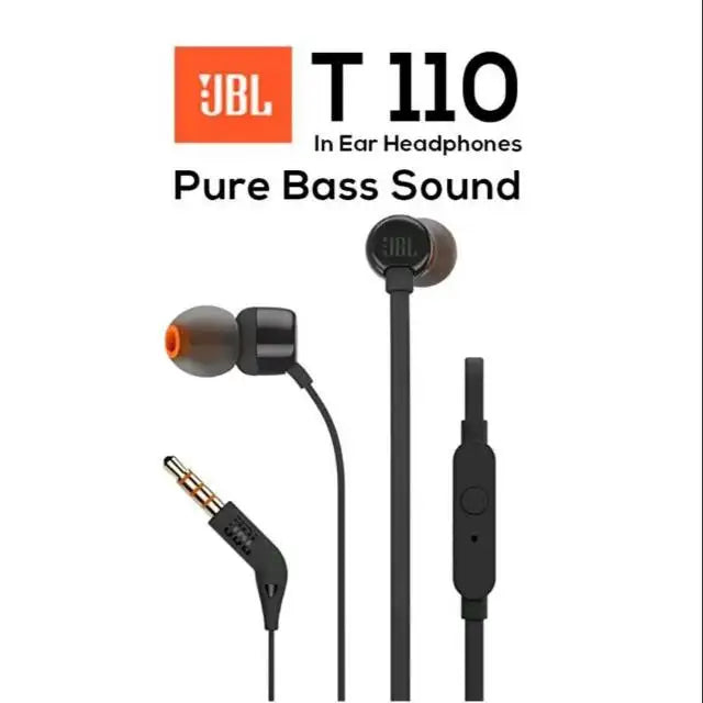 100% Original JBL TUNE 110 3.5mm Wired In-Ear Earphones