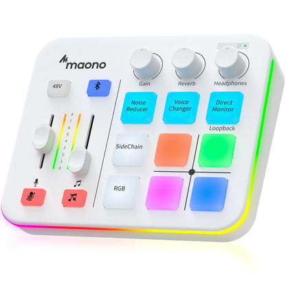 MAONO G1 NEO Gaming Audio Mixer,Custom Sound Effects RGB Streaming