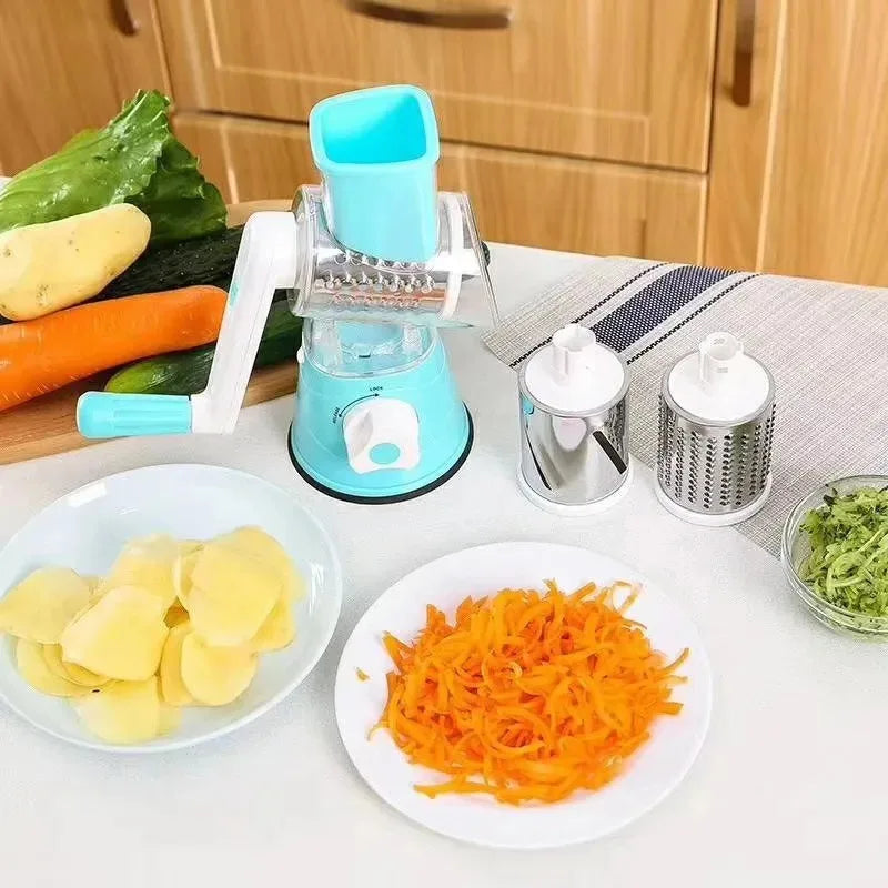 Kitchen multifunctional drum vegetable slicer hand cranked household