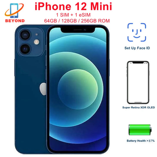 Apple iPhone 12 Mini 64GB 128GB 256GB ROM 4GB RAM 5.4" Genuine OLED A14 Face ID NFC Original 5G