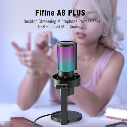 FIFINE Ampligame A8 PLUS USB MIC with Contrallable RGB