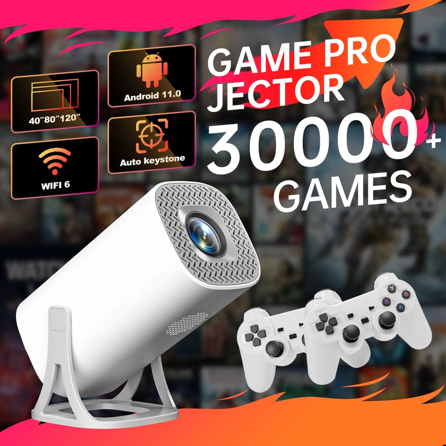 S40MAX Android 11 Gaming Projector 64GB