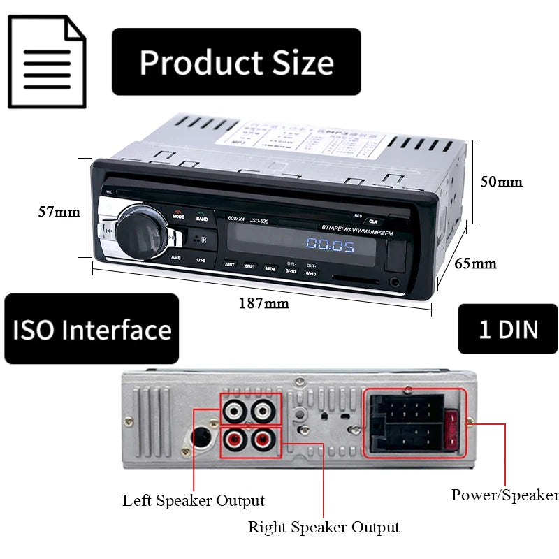 Car Radio 1 din Stereo Multimedia