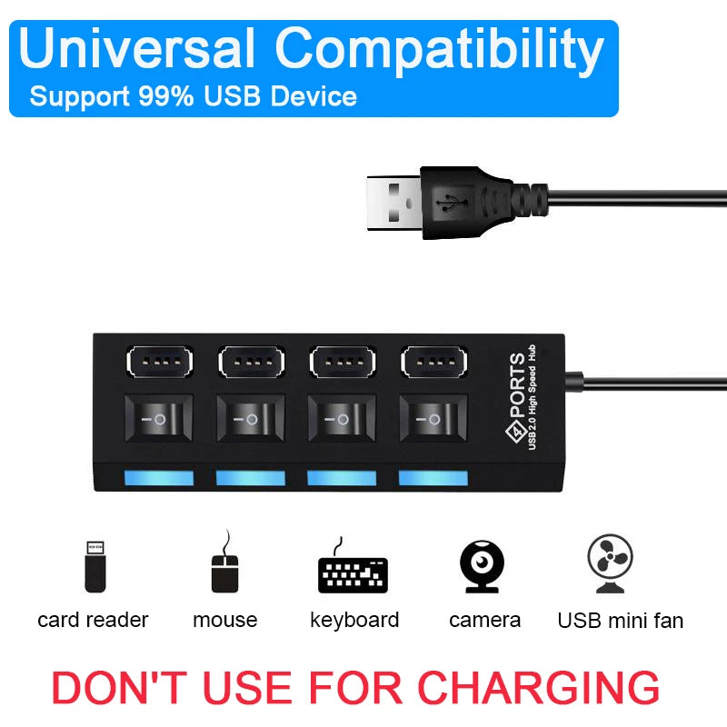 High Speed 4/7 Ports USB HUB 2.0 Adapter Expander