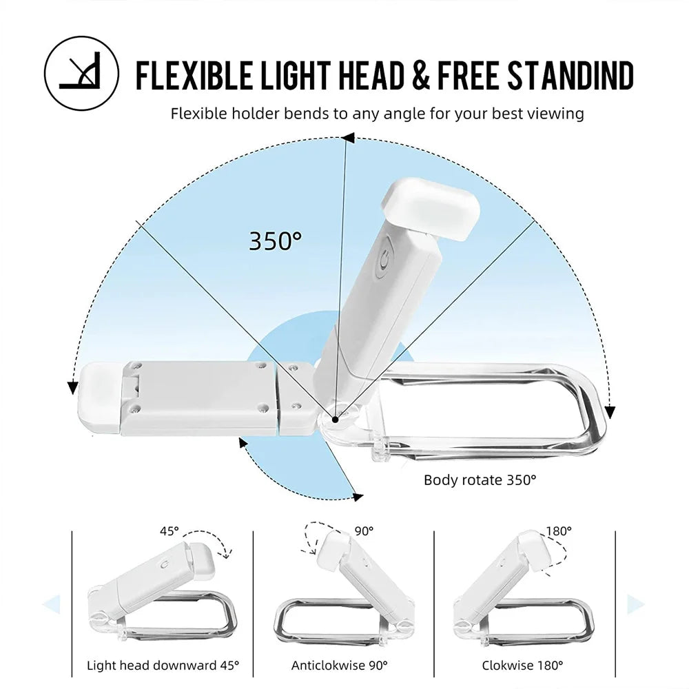 LED USB Book Reading Light Brightness Adjustable