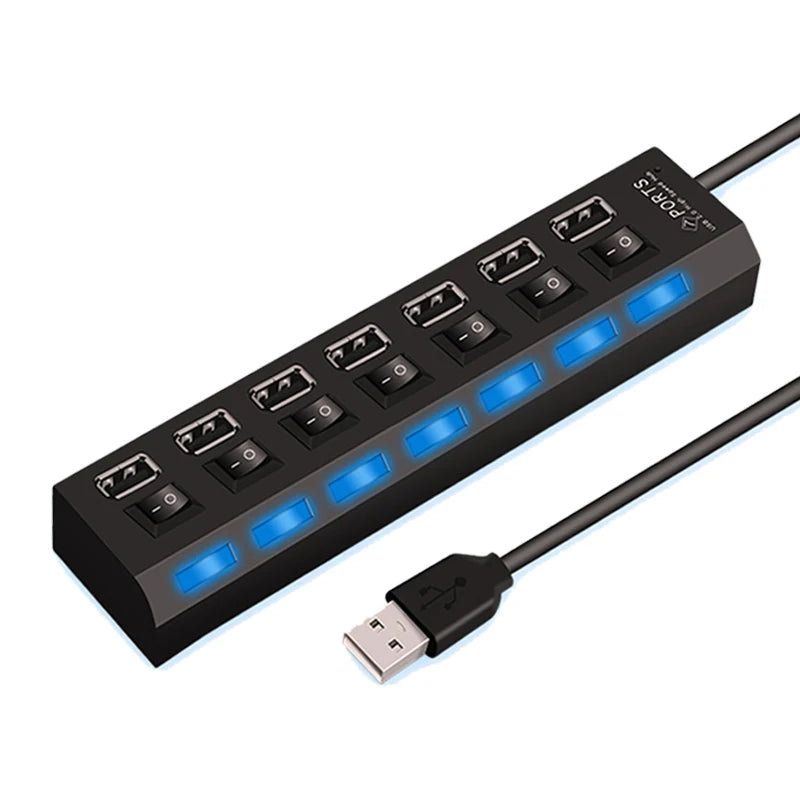 High Speed 4/7 Ports USB HUB 2.0 Adapter Expander