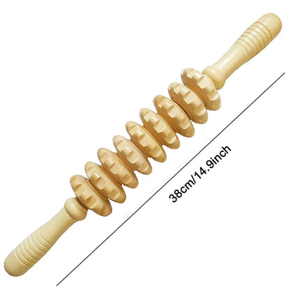 9 Rollers Wooden Massager