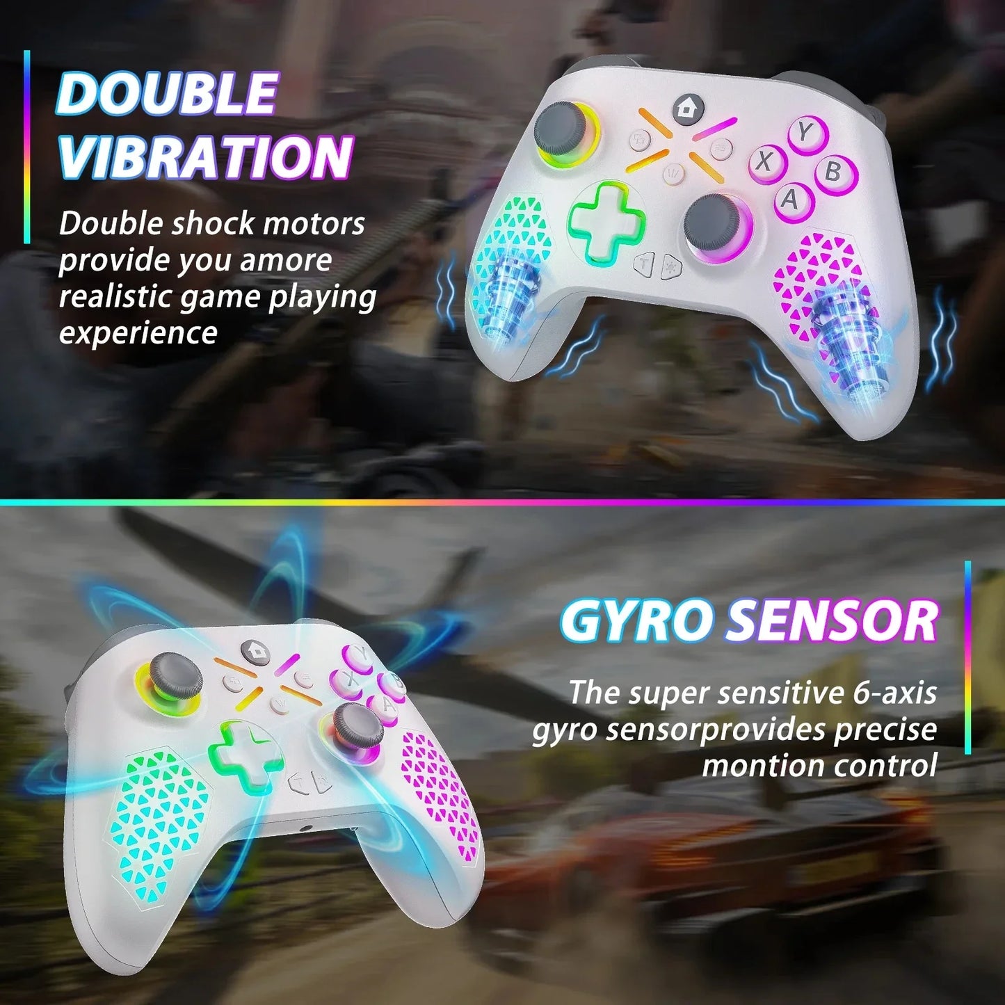 Playstation5 Controller  LED RGB Vibration Function Turbo Wireless Gamepad