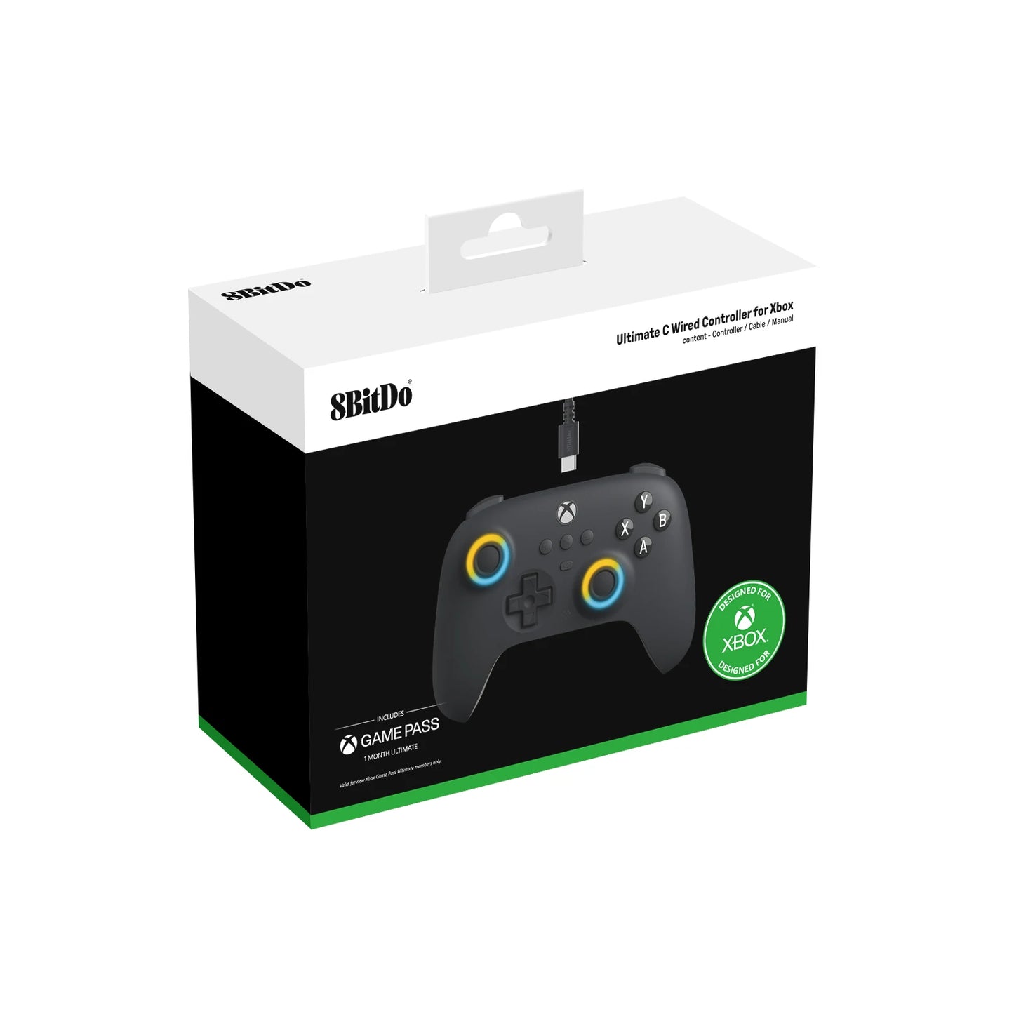 8BitDo Ultimate C Wired Game Controller for Xbox Series X/S Xbox One with RGB Lighting Hall Effect Joysticks for Windows 10/11